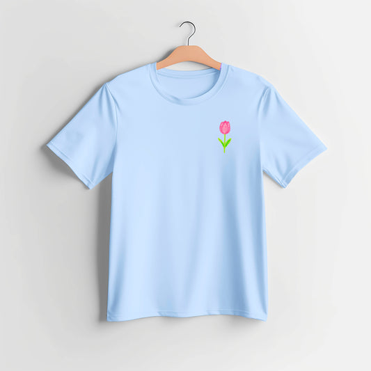 Single Tulip Embroidered T-shirt