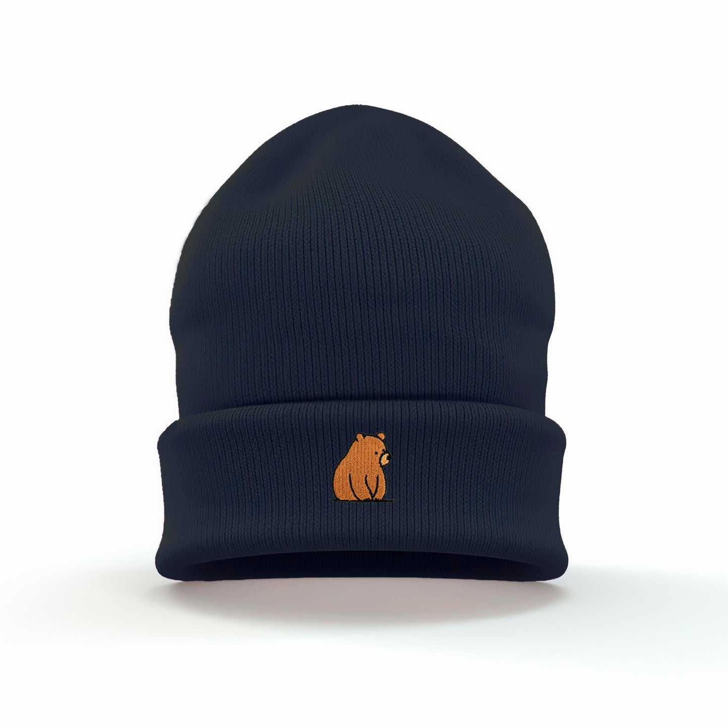 Brown Bear Embroidered Beanie