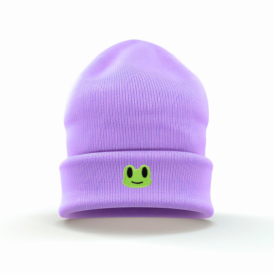 Cartoonish Frog Embroidered Beanie