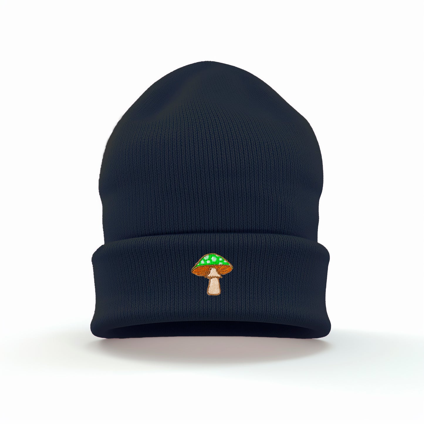 Green Mushroom Embroidered Beanie