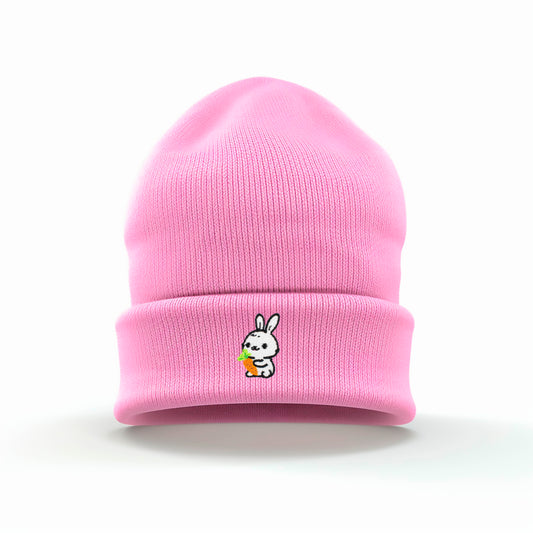 Carrot Bunny Embroidered Beanie