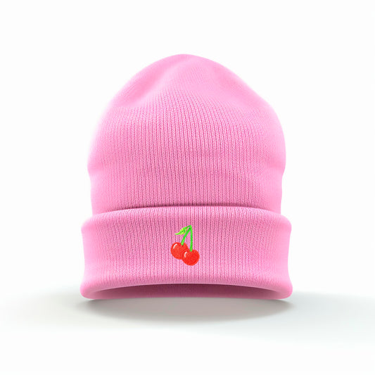 Aesthetic Cherry Embroidered Beanie