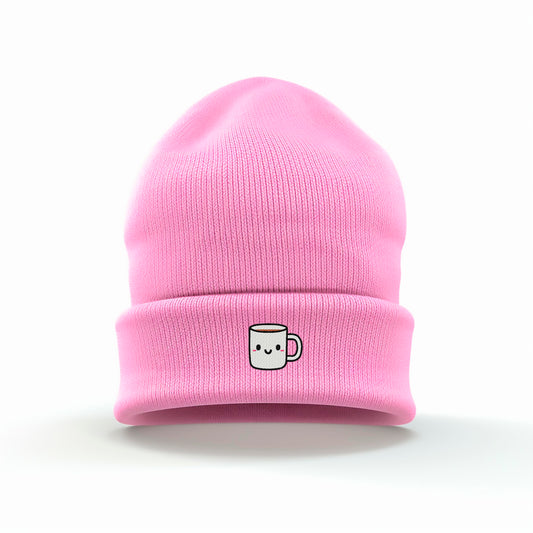 Smiling Cup of Coffee Embroidered Beanie