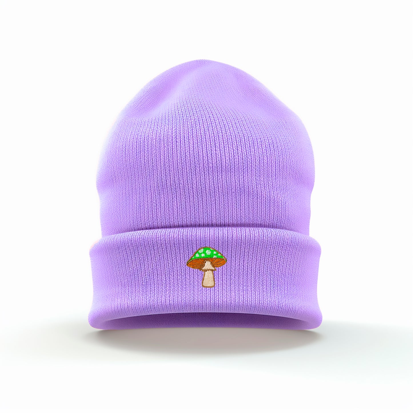 Green Mushroom Embroidered Beanie