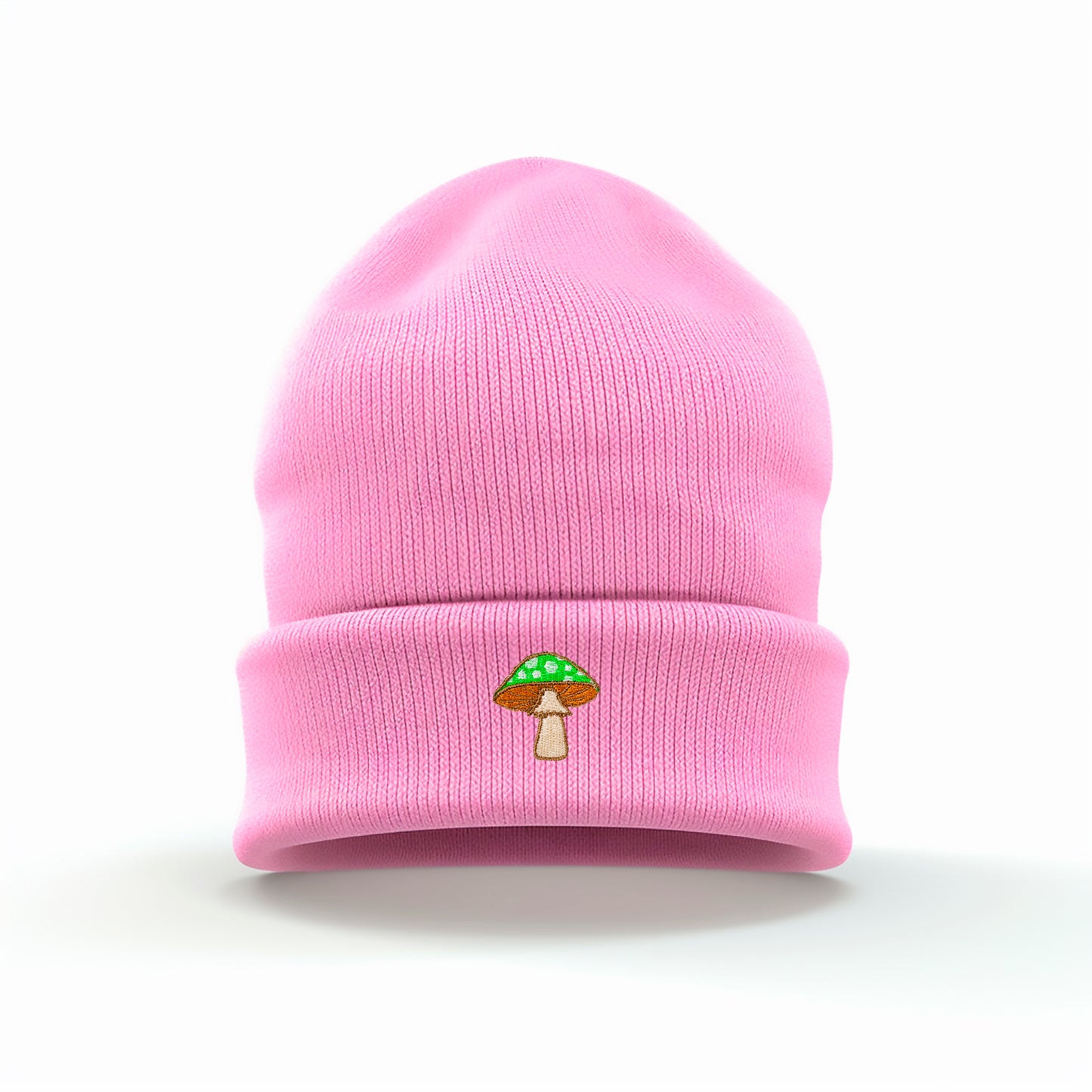 Green Mushroom Embroidered Beanie