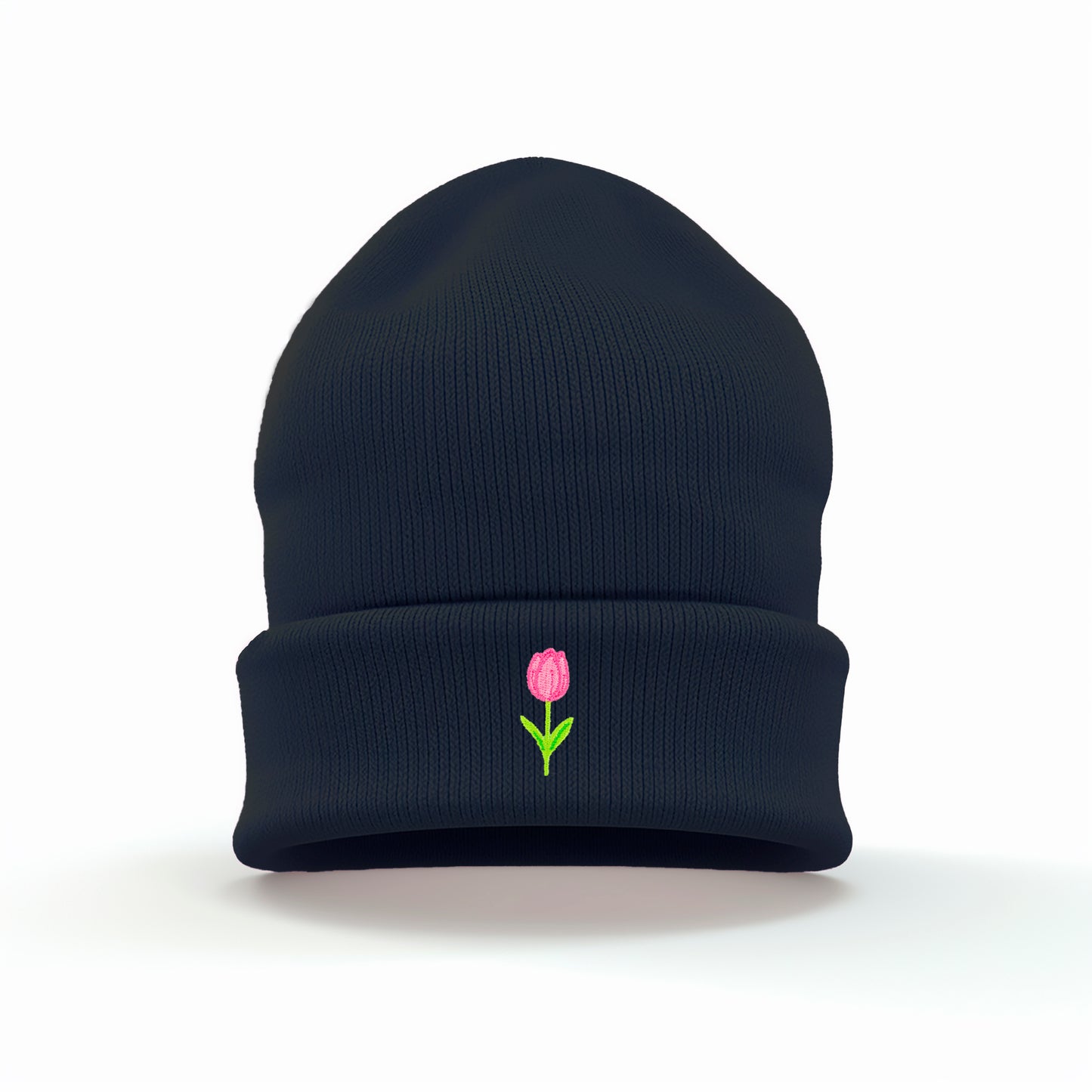 Single Tulip Embroidered Beanie