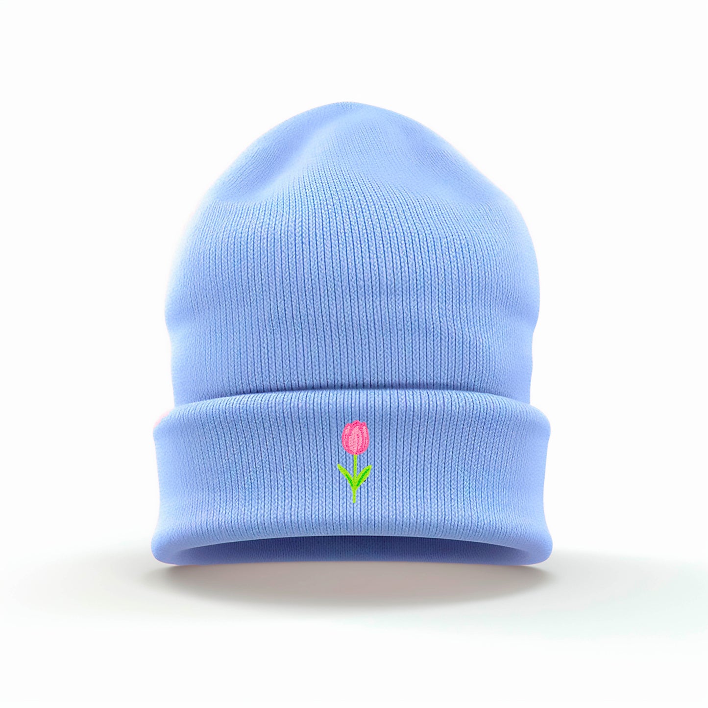 Single Tulip Embroidered Beanie