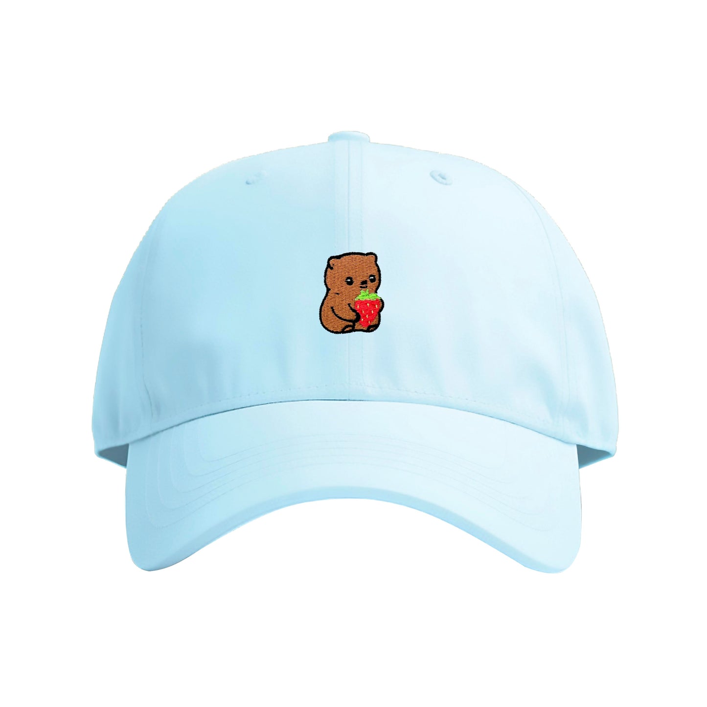 Strawberry Bear Embroidered Cap