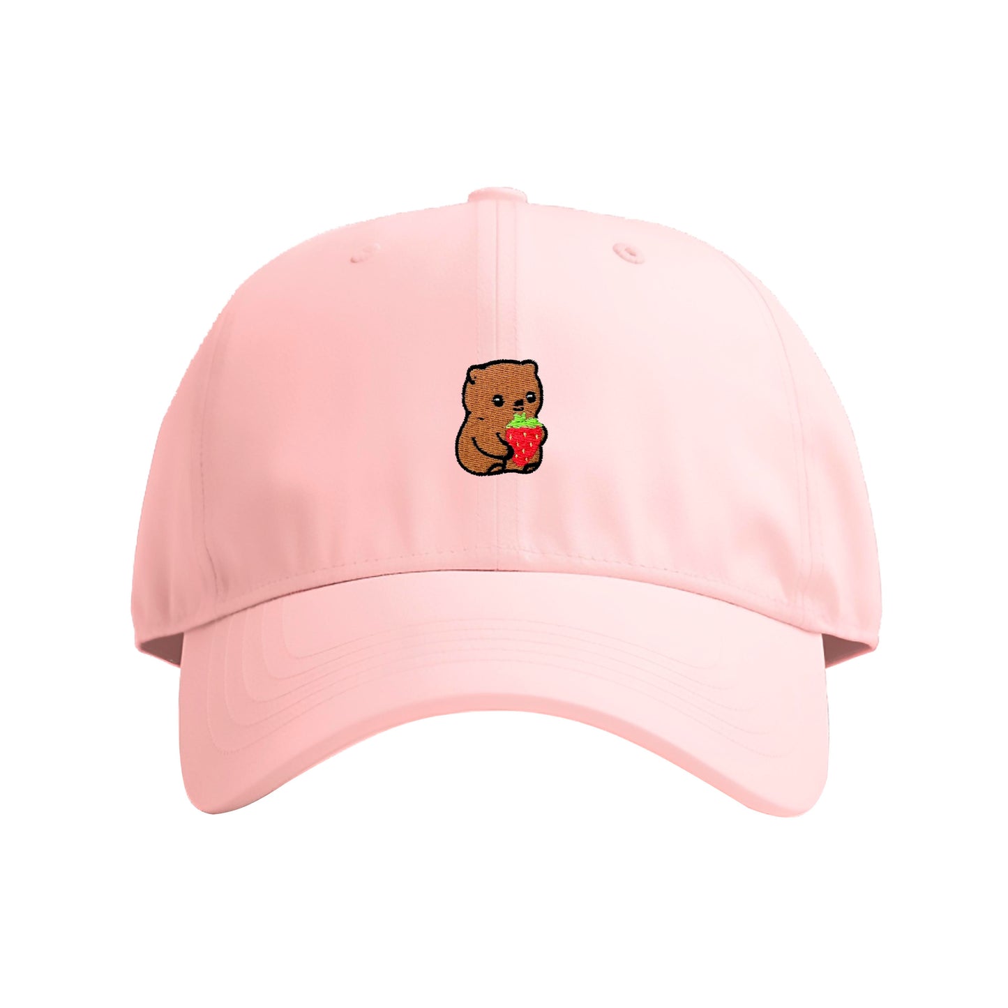 Strawberry Bear Embroidered Cap