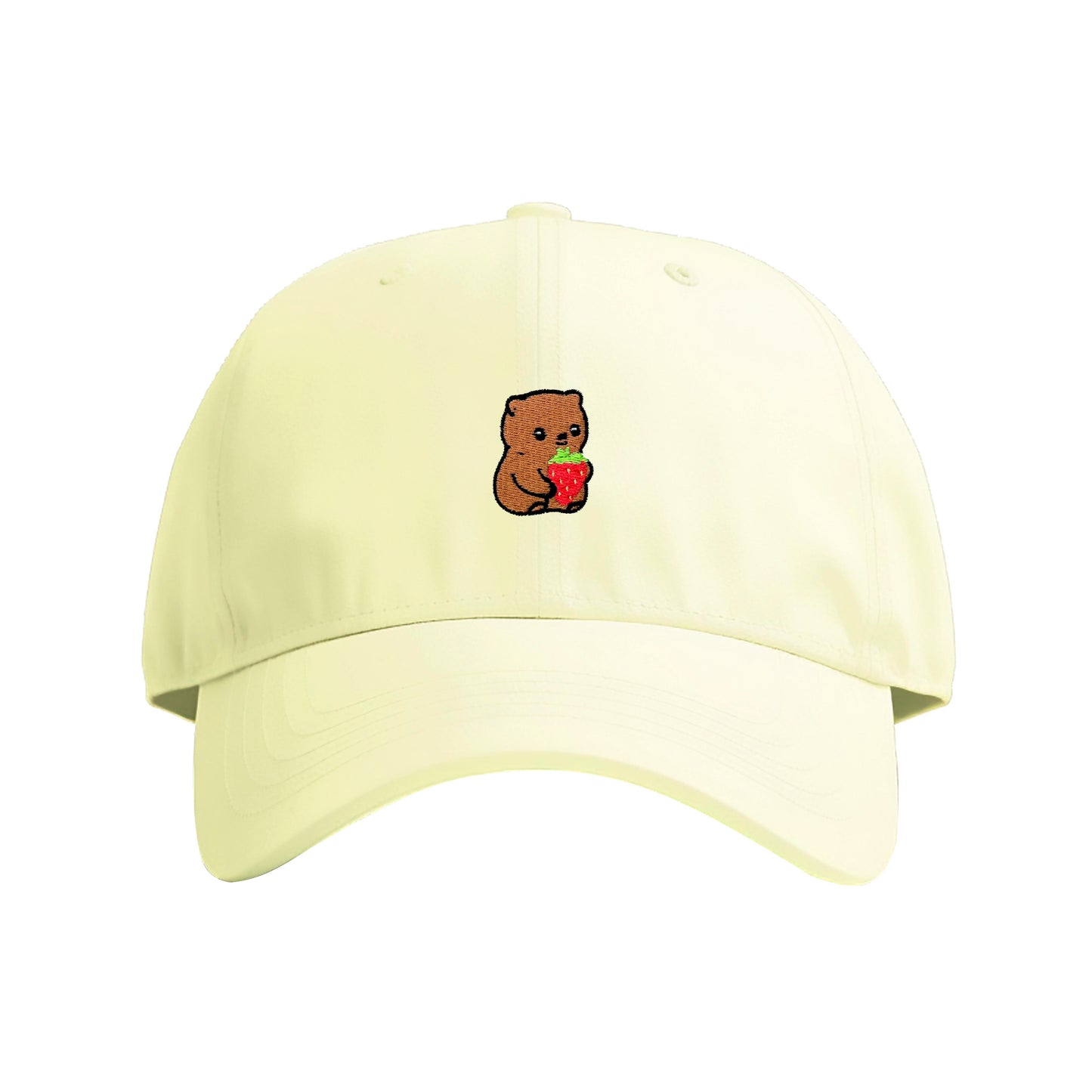 Strawberry Bear Embroidered Cap