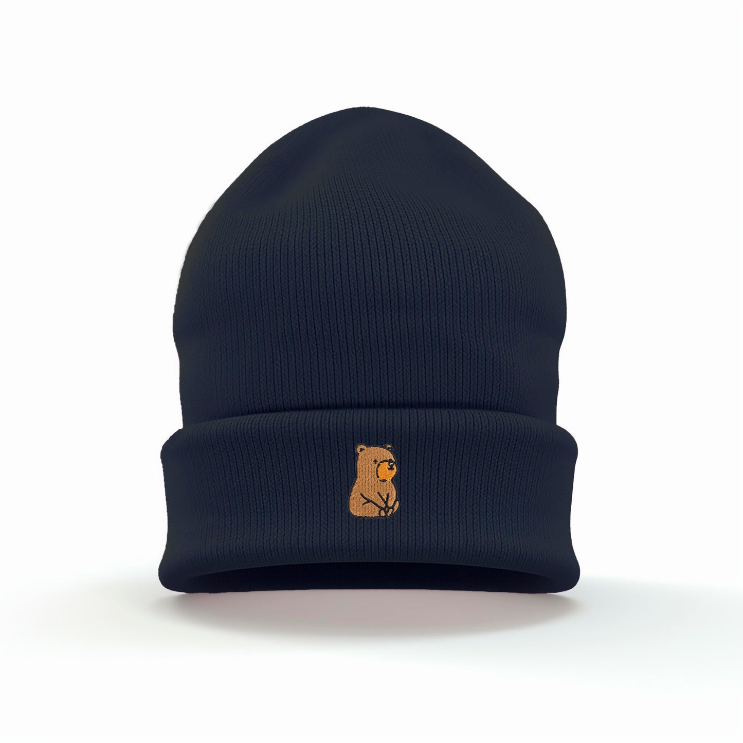 Sweet Sitting Bear Embroidered Beanie