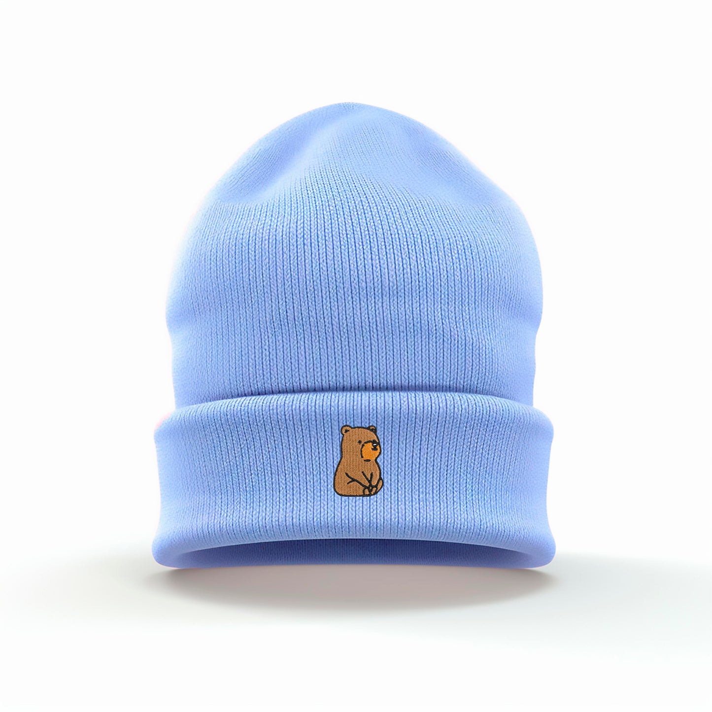 Sweet Sitting Bear Embroidered Beanie