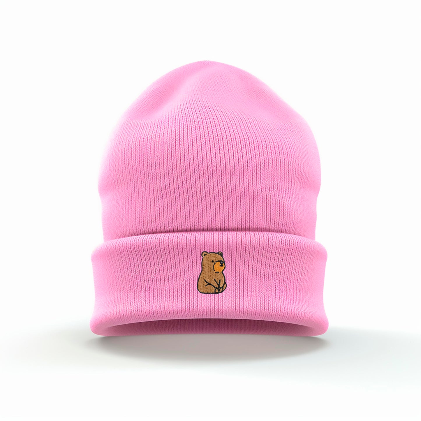 Sweet Sitting Bear Embroidered Beanie