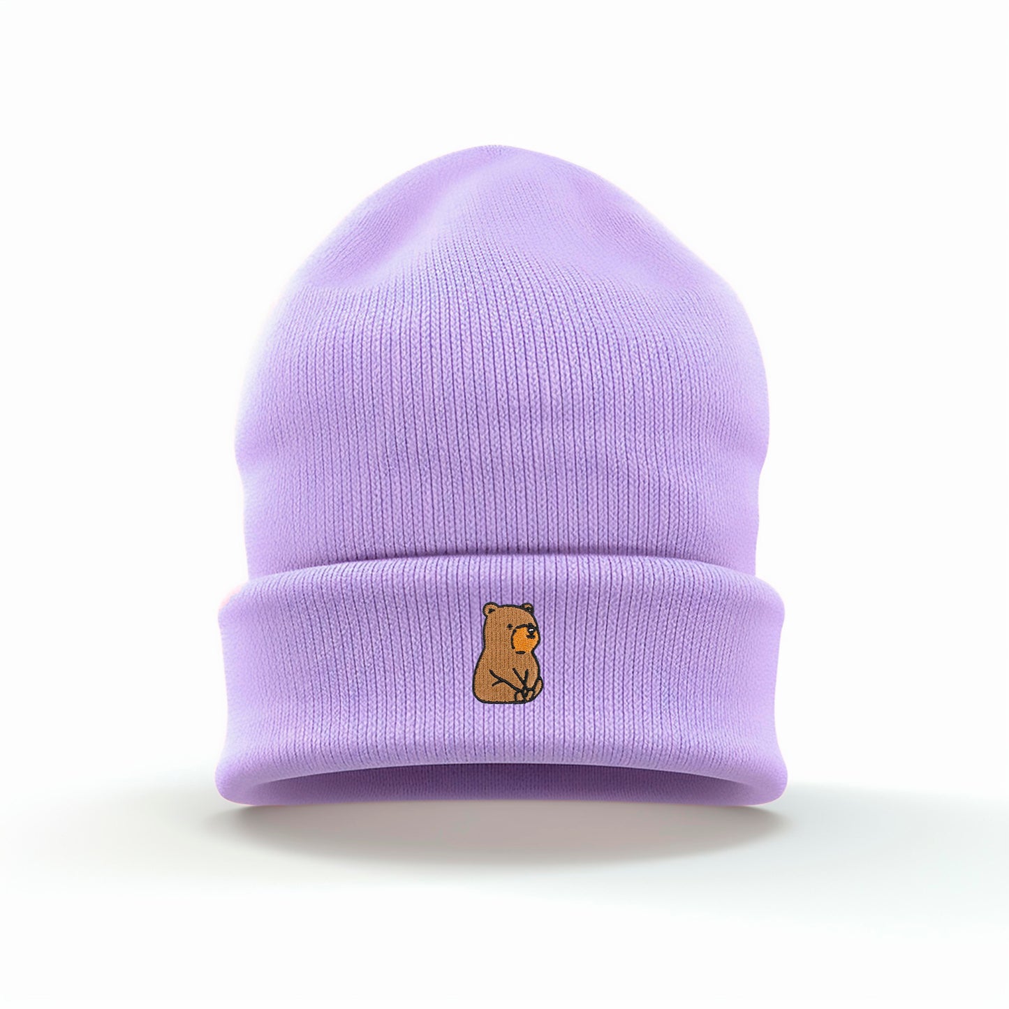 Sweet Sitting Bear Embroidered Beanie