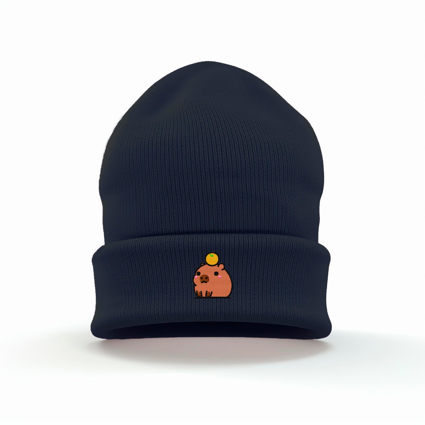 Chubby Capybara Embroidered Beanie