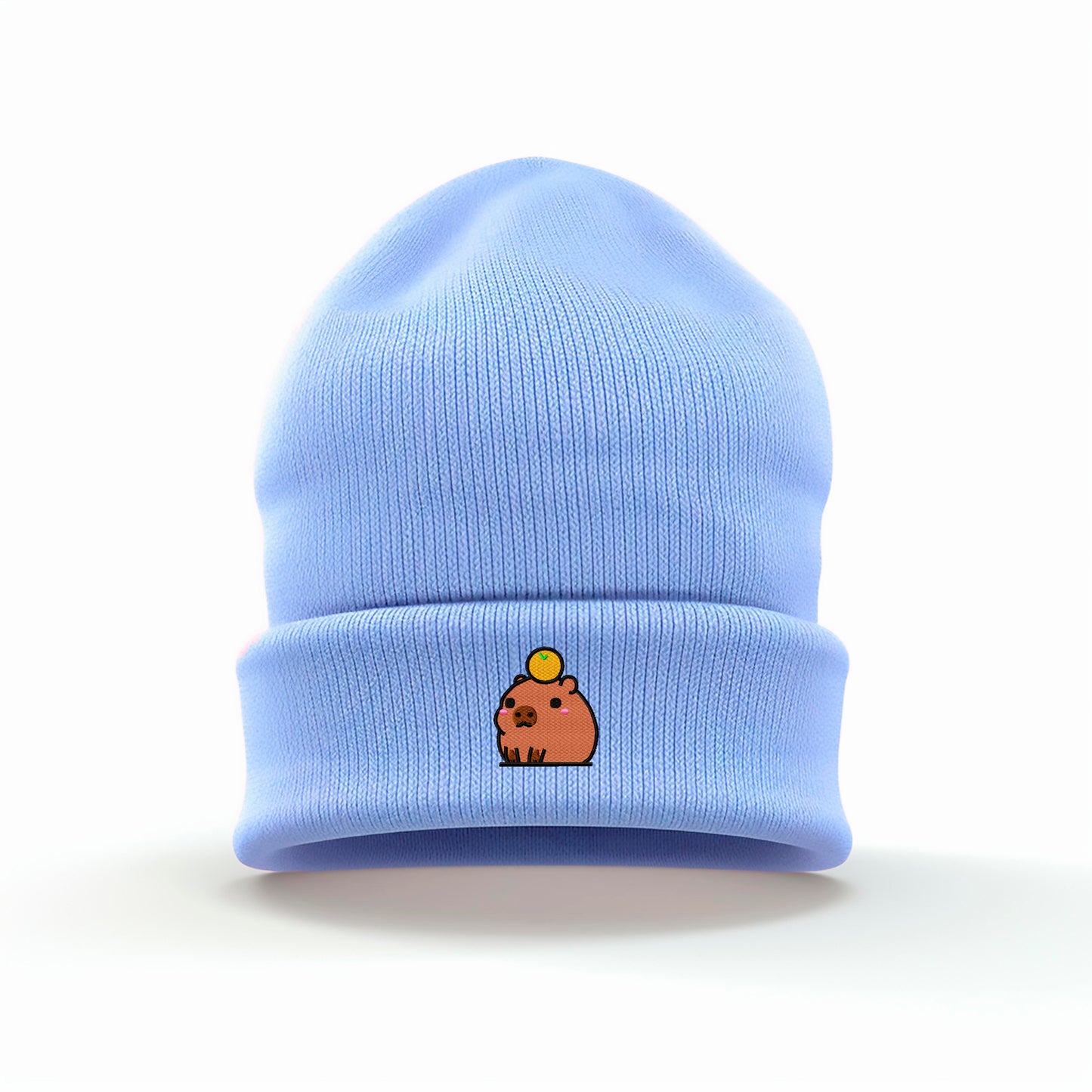 Chubby Capybara Embroidered Beanie