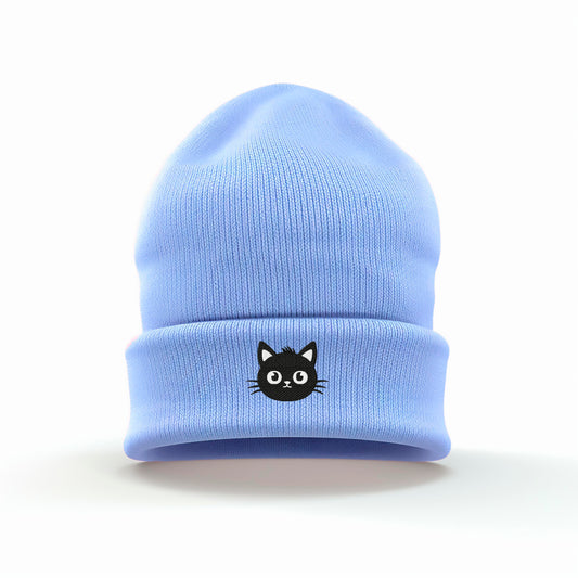 Black Cat Embroidered Beanie