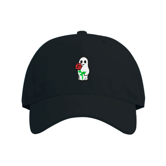 Ghost With Rose Embroidered Cap