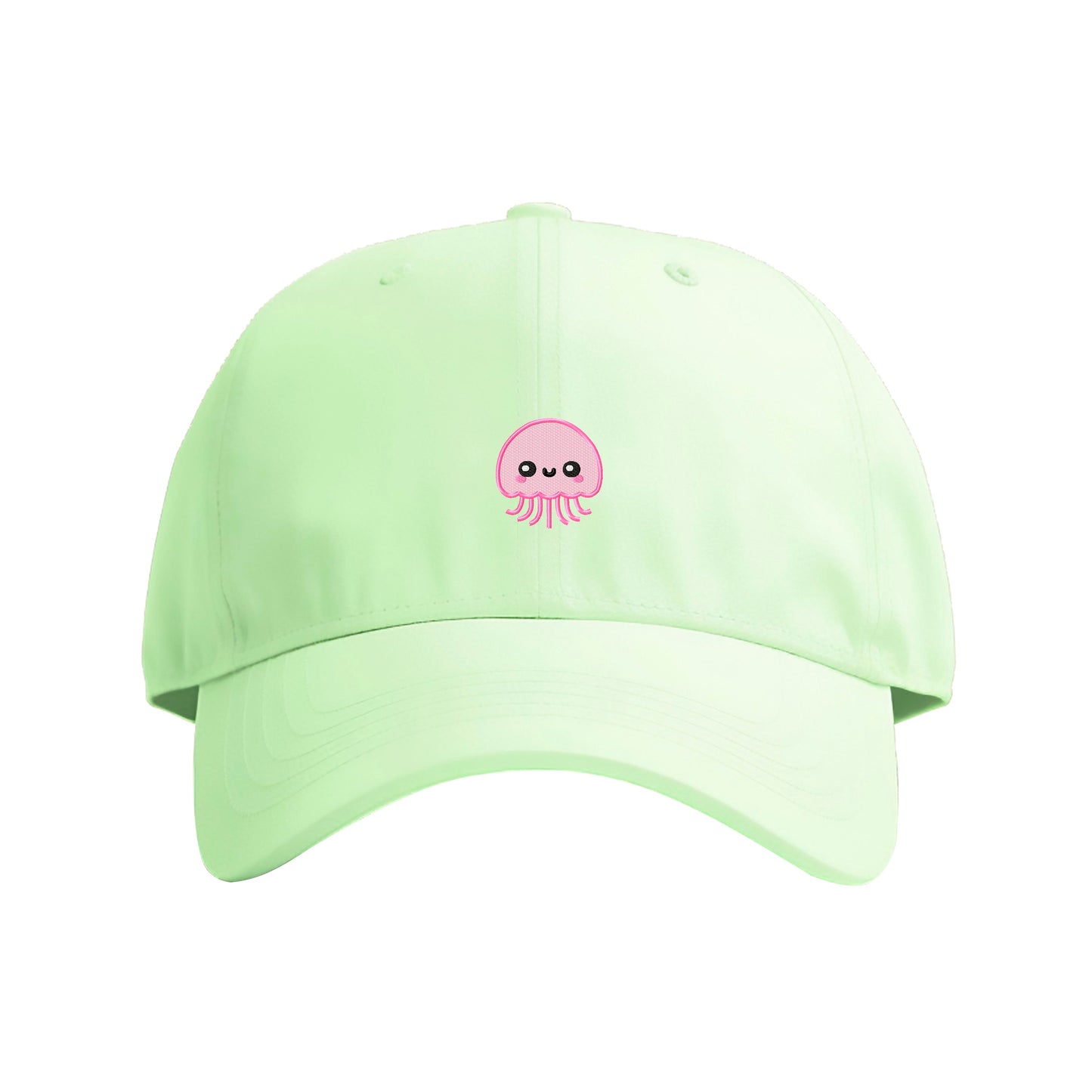 Chibi Pink Jellyfish Embroidered Cap