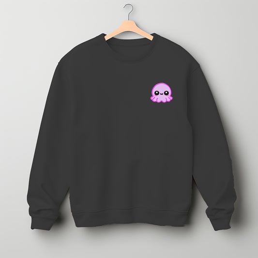 Purple Octopus Chibi Embroidered Sweatshirt