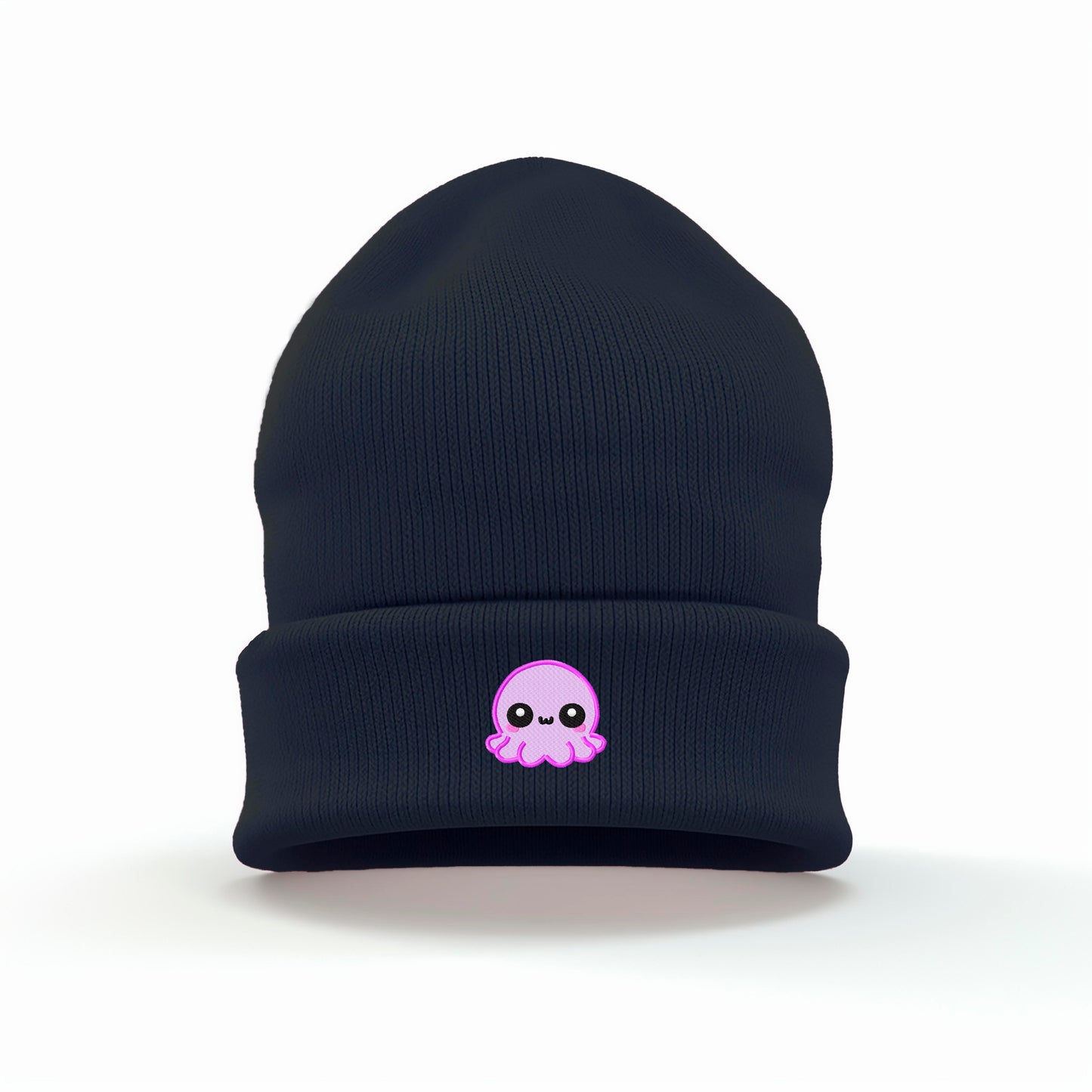 Purple Kawaii Octopus Embroidered Beanie