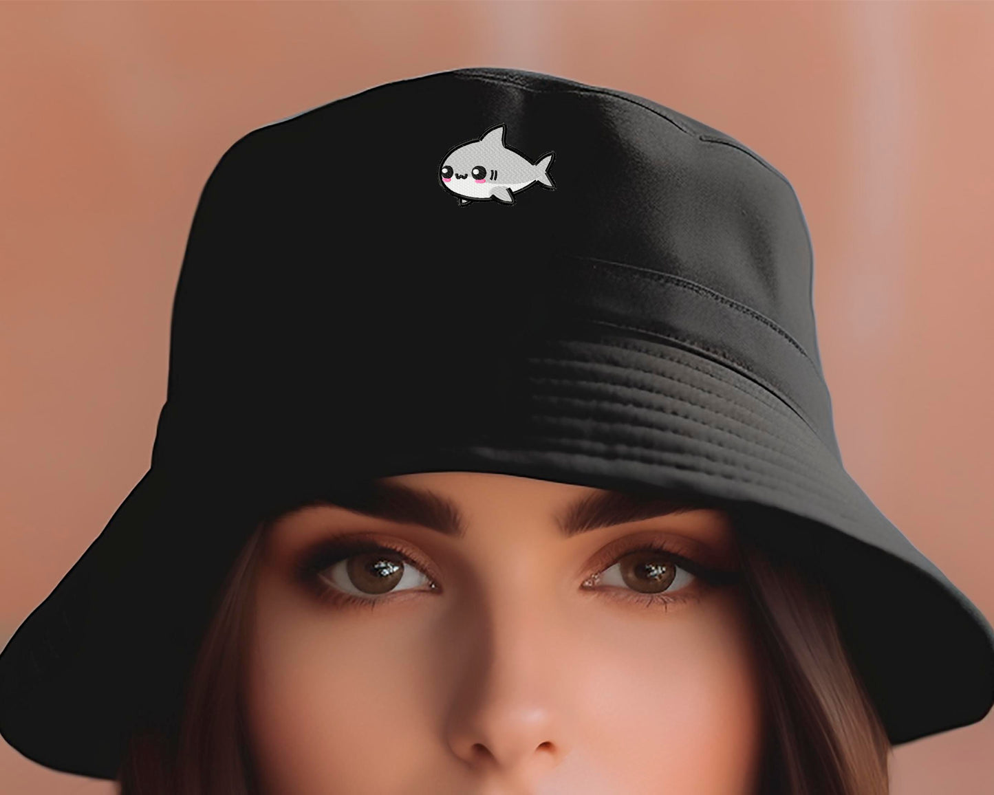 Cartoon Shark Embroidered Bucket Hat