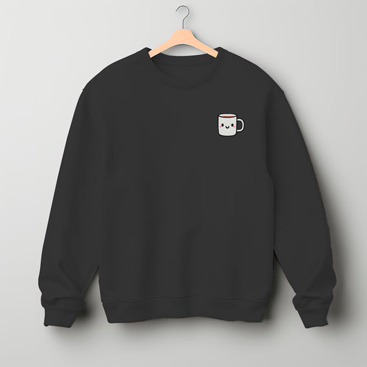 Smiling Cup Of Coffee Embroidered Sweatshirt